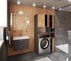 Bathroom Cabinet Gray Oak Wotan Bathroom Column Furniture Set Above Washing Machine