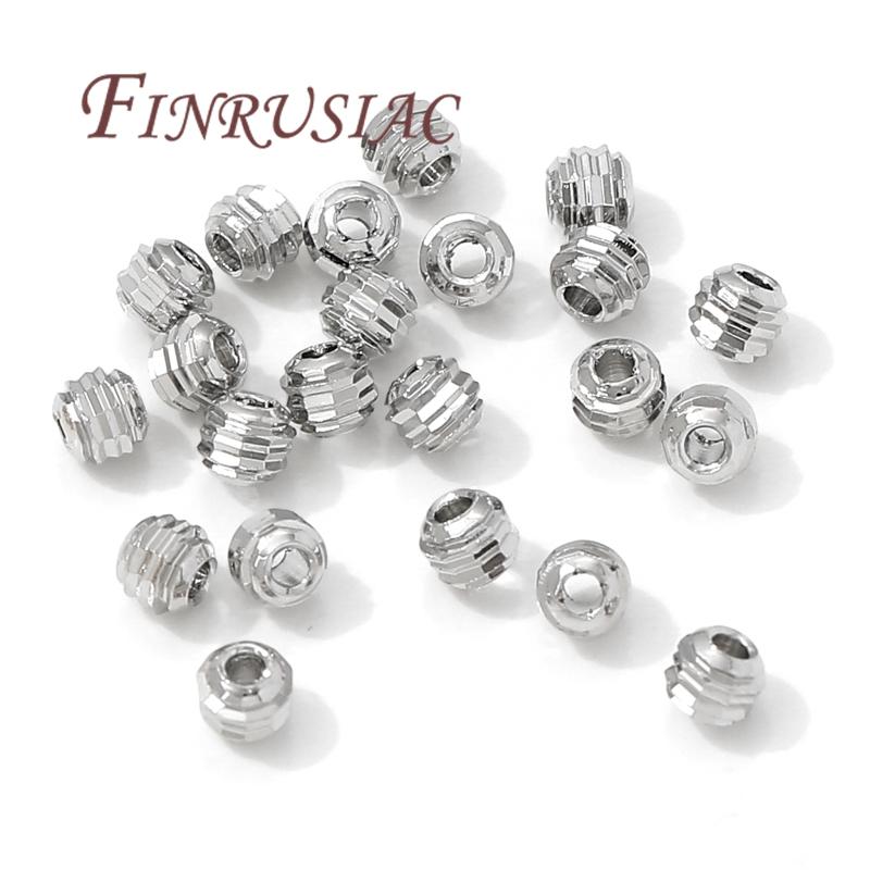 30/60Pcs 18K Gold Plated Spacers Beads For Bracelets Making,Brass Beads For Jewelry,Bead Separators, DIY Jewelry Accessories