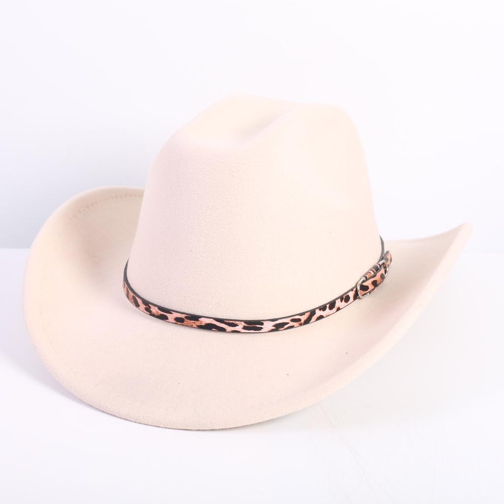 Popular European and American Fashion OL Style One-word Cowboy Hat Men's and Women's High-end Top Hat Jazz Hat Felt Hat