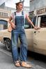 Womens Denim Bib Overalls Barrel Leg Baggy Jean Jumpsuit With Pockets