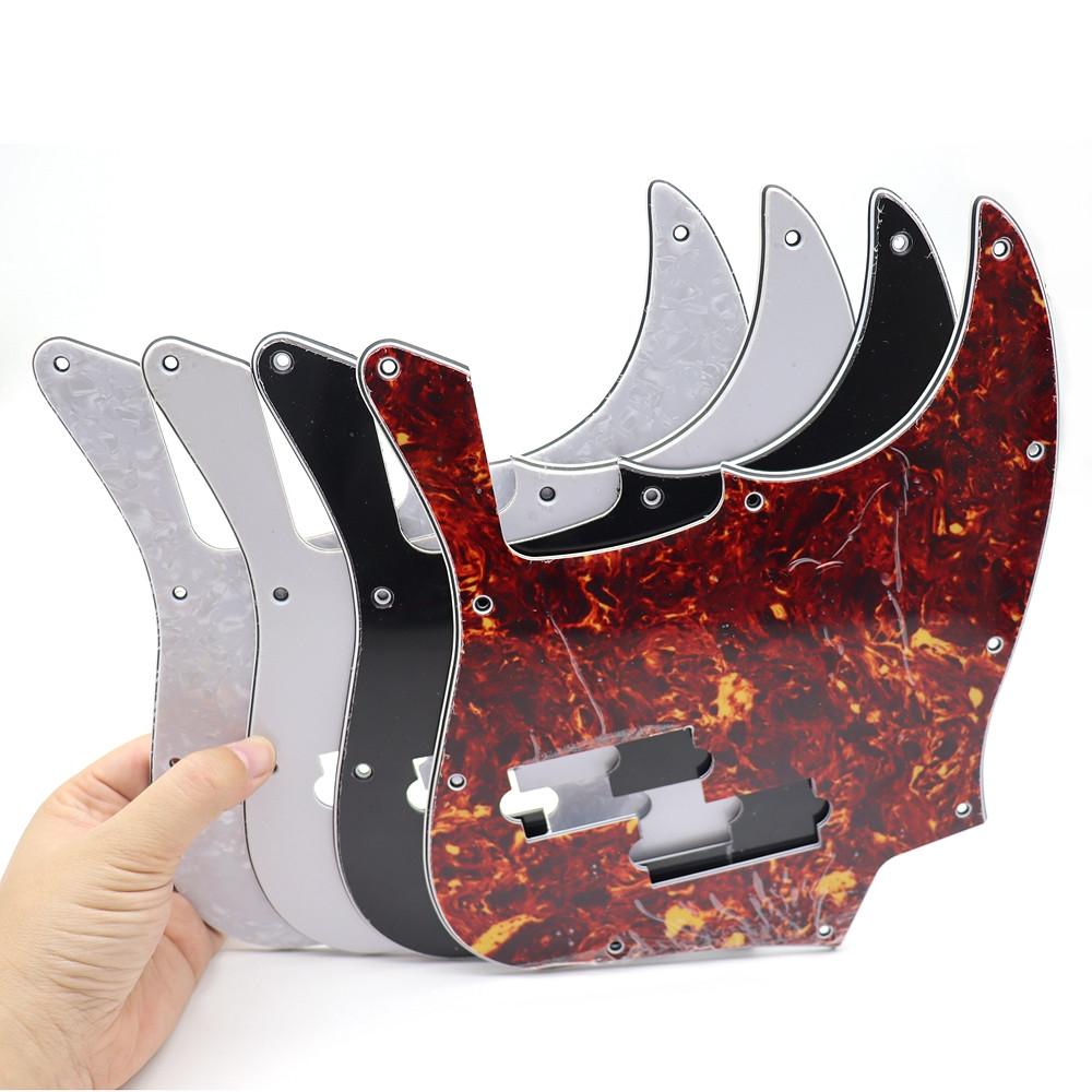1 Stück Gitarre Jazz Bass Schlagbrett 3-lagig 10-Loch Gitarrenteile Für FD Top Jazz Bass Mit PB Tonabnehmerloch und 10 Stück Silberne Schraube