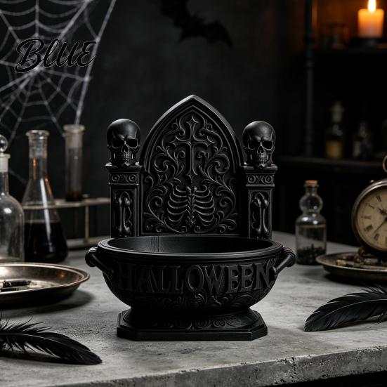 Collectibles for Trendy Toy Fans Halloween Gothic Cathedral Candy Bowl 3D Printed Spooky Dark Storage Unique Festival Supplies Dish Desktop