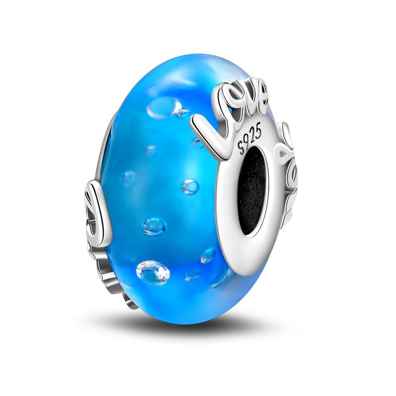 925 Silver Luminous Blue Ocean Series Octopus Starfish Charms Beads For Women Fit Bracelet DIY Jewelry Gifts