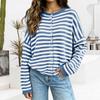 Women's Casual Striped Knit Cardigan Button Front Soft Long Sleeve Sweater for Fall Winter Work