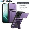 KEYSION Etui z uchwytem na karty i telefonem do OPPO A6 Pro 5G Osłona z przesuwką chroniącą aparat Podpórka Odporne na wstrząsy etui do OPPO A6 Pro