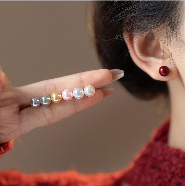 Elegant French Vintage Pearl Stud Earrings – Chic, Versatile & High-End Accessory for Women