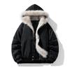 2025 A/W Dicke Schneeadler Pelzkragen Bügelfreie Lockere Baumwolljacke MY002