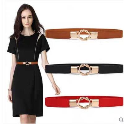 New Buckle Elastic Belt Waist Seal Temperament Versatile Retro Belt Buckle Women's Belt