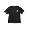 MLB Base Logo T Shirts Unisex Black Crew Neck Moderate Straight Fit 3ATSU0143-50BKS