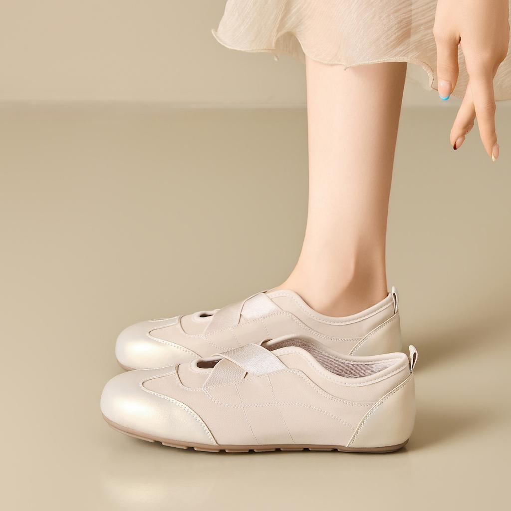 Light oxygen ballet style cross strap flat shoes, soft sole breathable, versatile daily wear, retro Mary Jane shoes, German training shoes