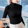 Semi-turtleneck White Bottoming Shirt for Women's 2025 Autumn and Winter New Fleece Thickened Abraded Inner Long-sleeved T Thermal Top