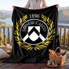 Warm Flannel Blanket Udinese Pattern, Lightweight Comfortable Throw Blanket for Bed Sofa Use