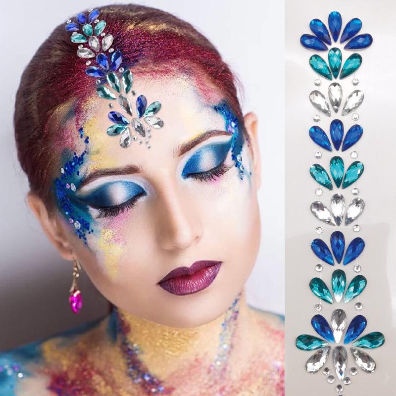 Rhinestone Masquerade Face Stickers for EDM & Carnival