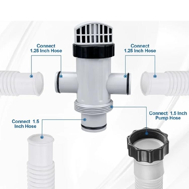 Universal Pool Plunger Valves with Conversion Adapters Plastic Texture for Pools Enhanced Filtration and Maintenance