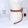 Ethnic Style Skirt Jeans with Hand-Woven Wood Ring Belt