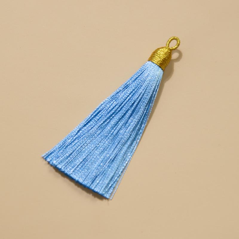 8Cm Pull Ring Gold Silk Threaded Cap Fringed Spike Polyester Fringed Antique Hanging Spike Bookmark Sachet Jewelry Accessories