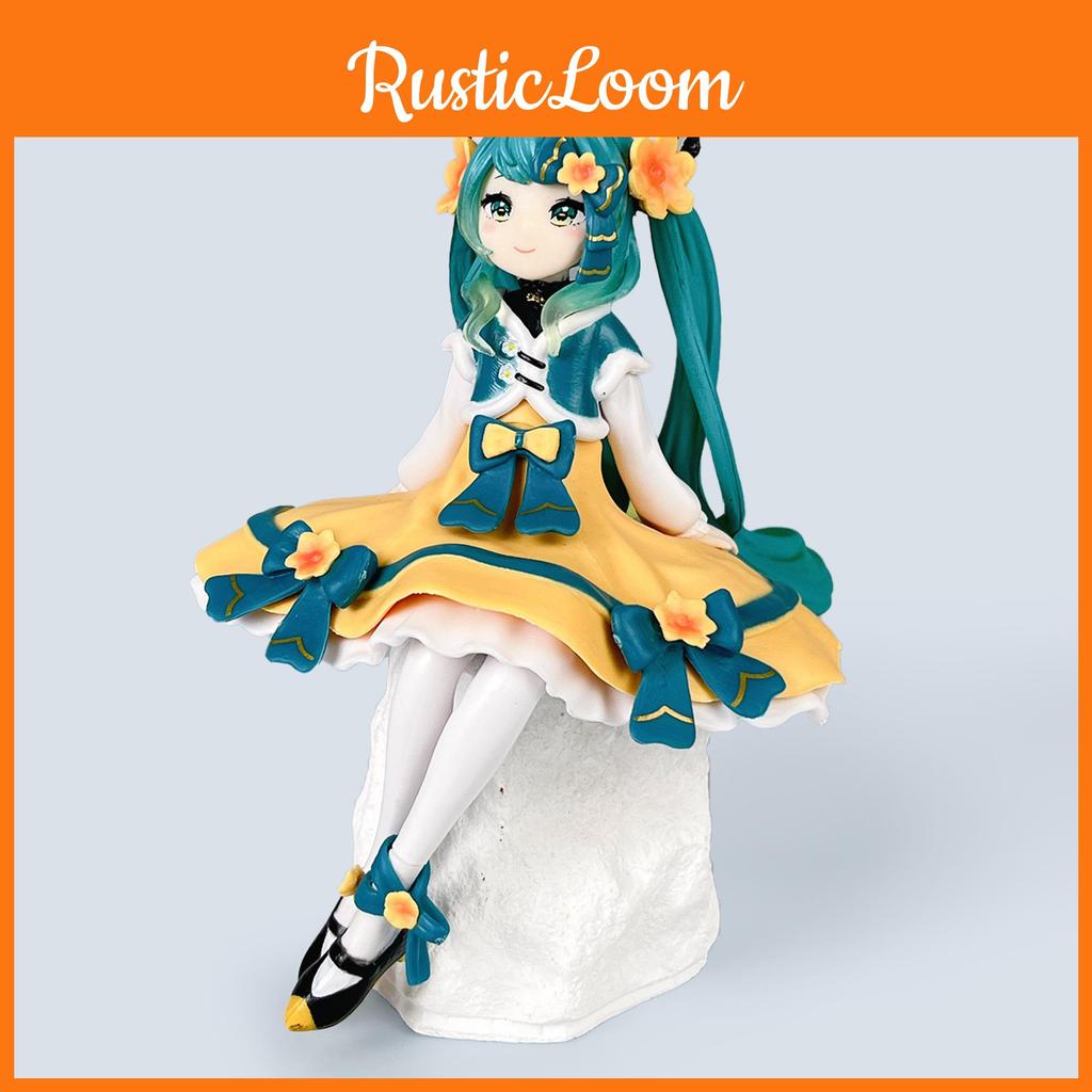 Hatsune Sitting Miku Pose Pvc Anime Model With Spring Theme Decoration Desktop