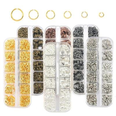 1050Pcs 0.7mm Plated Color Open Jump Rings Mixed 4mm 5mm 6mm 7mm 8mm 10mm Iron Split Rings For DIY Jewelry Making 6 Colors
