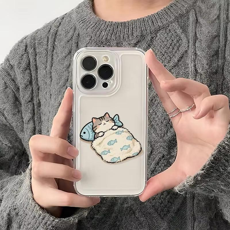 Creative Sleeping Kittens Clear Phone Case For Samsung Galaxy S26 S24 S25 S23 Ultra S22 S21 S20 Plus FE A50 A71 A72 A73 Cover