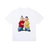 Fun Cartoon Character Pattern T-shirt Fashion Trend Short Sleeve Crew Neck Street Wear Unisex Cotton T-shirt