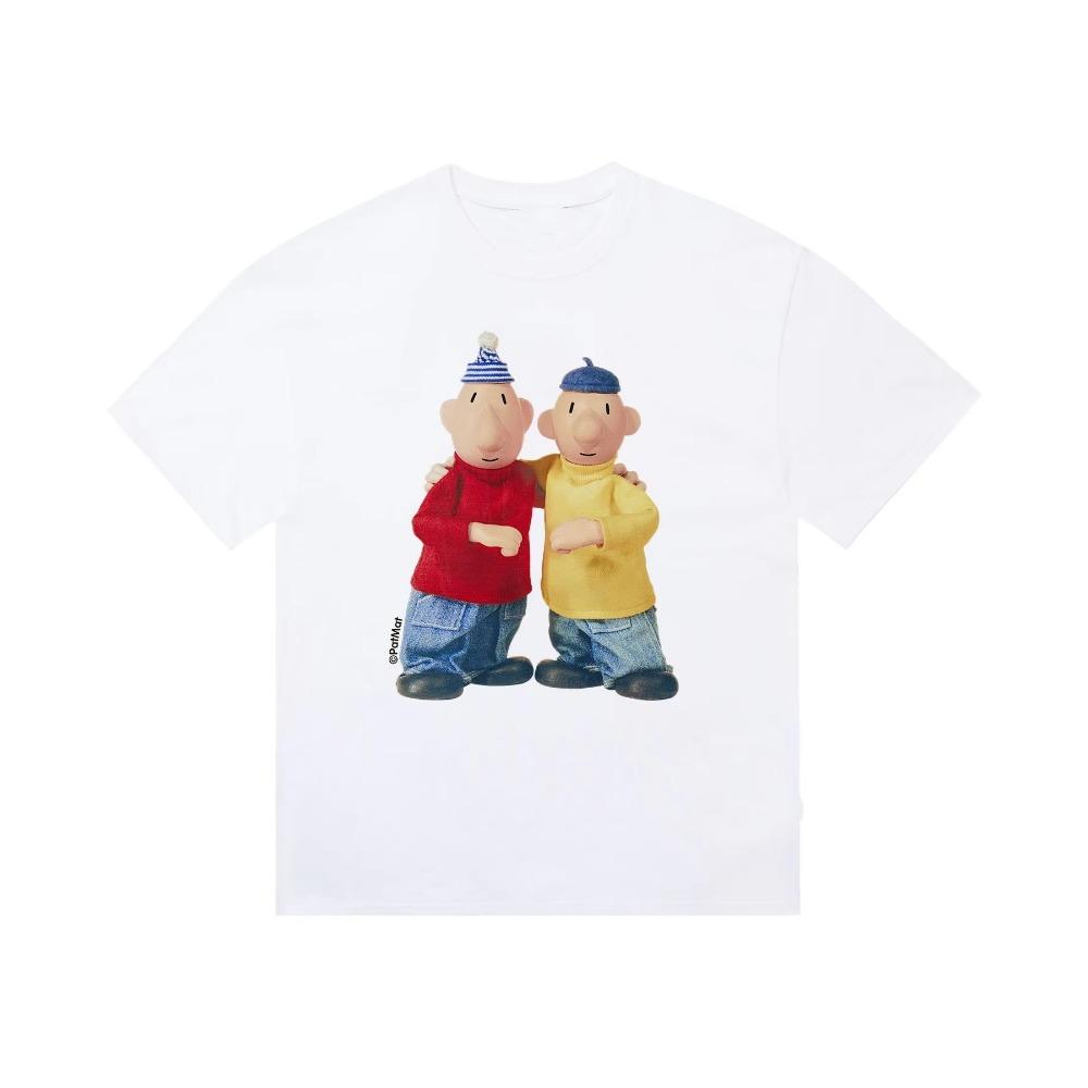 Fun Cartoon Character Pattern T-shirt Fashion Trend Short Sleeve Crew Neck Street Wear Unisex Cotton T-shirt
