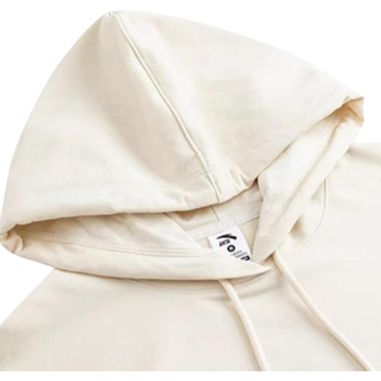 Anta Comfortable Casual Letter Print Hooded Loose Sweatshirt Women Tops Stone-White 162438705-1