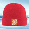 White Words Orange Background Square Logo Men Women Unisex Knitted Hat Beanie Pullover Cap Winter Thermal Warm Christmas Outdoor