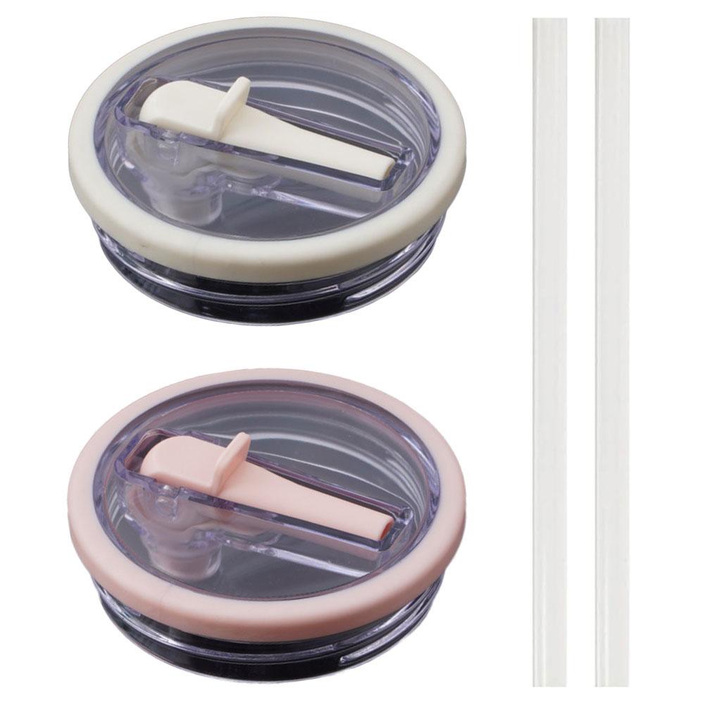 2 Set 40Oz Tumbler Flip Straw Lid Replacement Spill Proof Reusable Tumbler Cover Splash Resistant for Stanley 40oz Mug