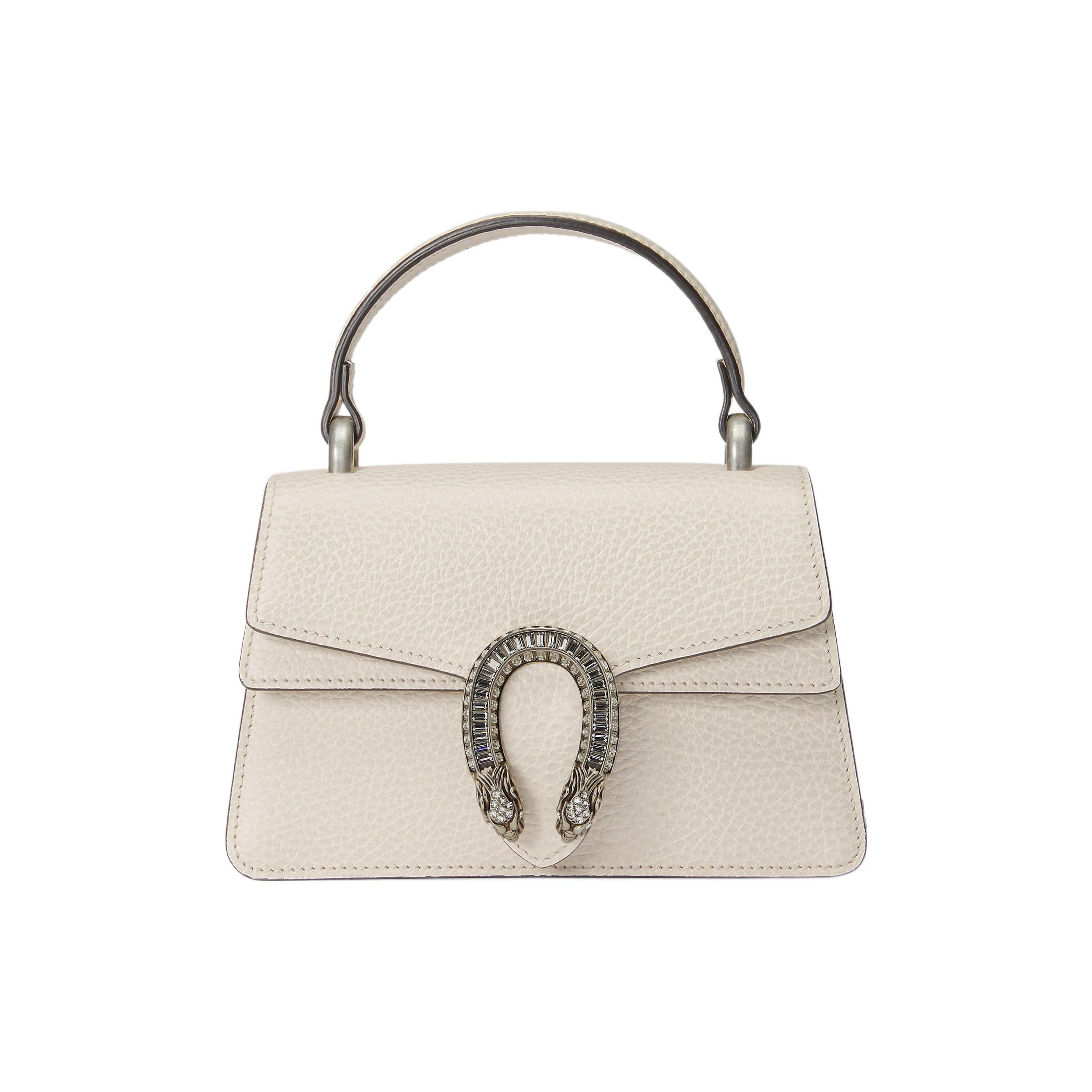 

Gucci Dionysus Mini Top Handle Leather Shoulder Bag In White For Women Daily Use Basic Set (Bag+Dust Bag)