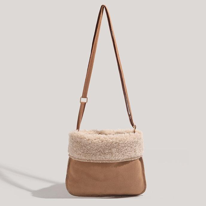 

Плюшевая нишевая сумка женская весенняя новая сумка-мессенджер ретро на плечо сумка для мобильного телефона коричневый