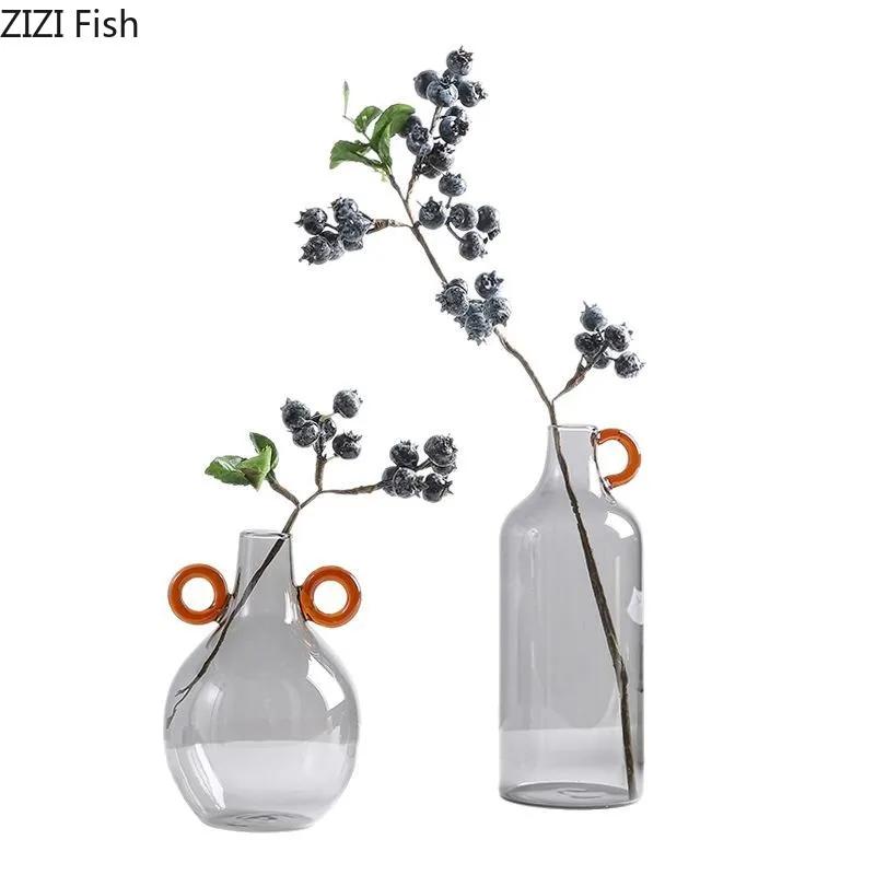 Minimalistische Transparente Glasvase Hydrokultur Pflanztopf Tischdekoration Blumenarrangement Blumenvase Raum Ästhetische Dekoration