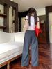 2025 Women's Retro Plaid High-Waist Wide-Leg Pants: Spring/Summer Casual, Versatile, Loose Fit, Floor-Length Trousers