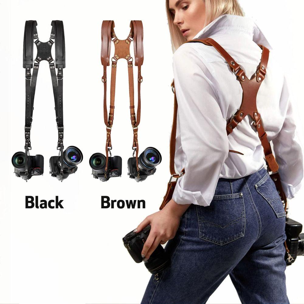 Universal Fit Double Shoulder Strap Adjustable Camera Dual Shoulder Strap  Outdoor Photography