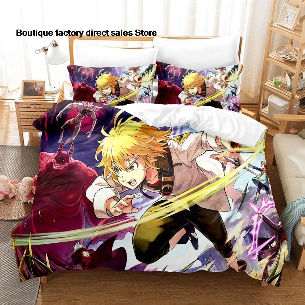 The Seven Deadly Sins Bedding Set 3D Printed Duvet Cover Pillowcase For Otaku Bedroom Home Textile Twin Full Queen King Size