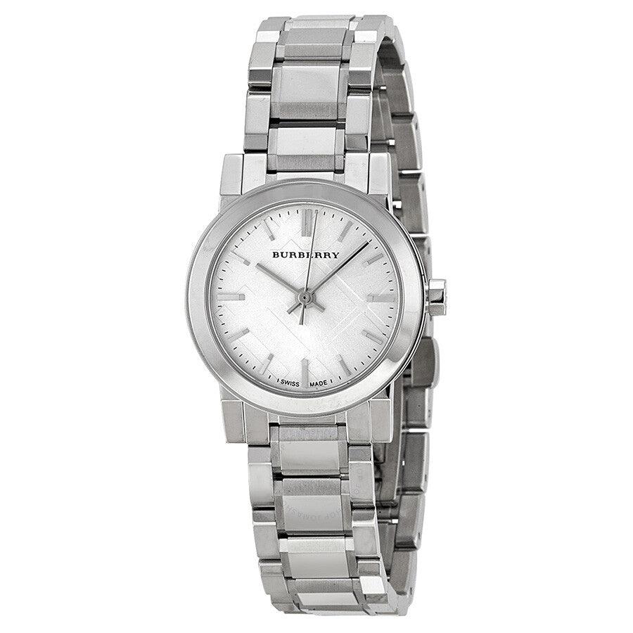 Burberry The City Silver Diamonds Dial Silver Steel Strap Watch for Women BU9230