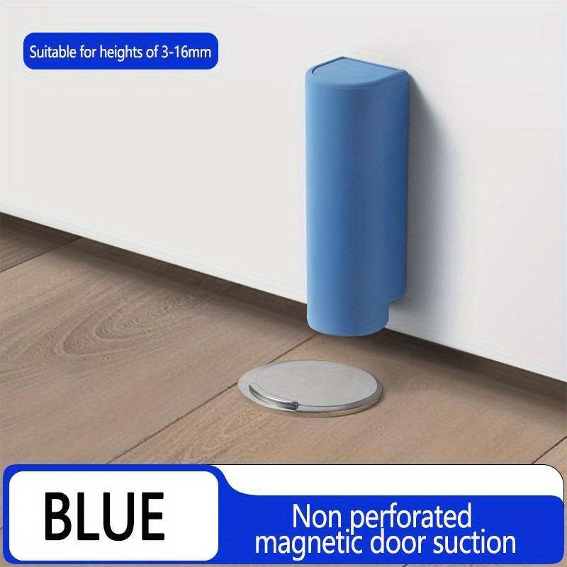 Stainless Steel Magnetic Door Stopper, Gray Black Nail Free Door Base, Door Hardware Door Close Prevention Door Stop Door Closer