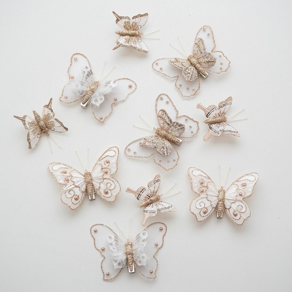 Colorful Butterfly Christmas Decoration Plastic Feather Christmas Tree Decorations  Xmas New Year