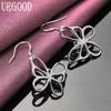 925 Sterling Silver Butterfly Pierced Earrings Wedding Jewelry
