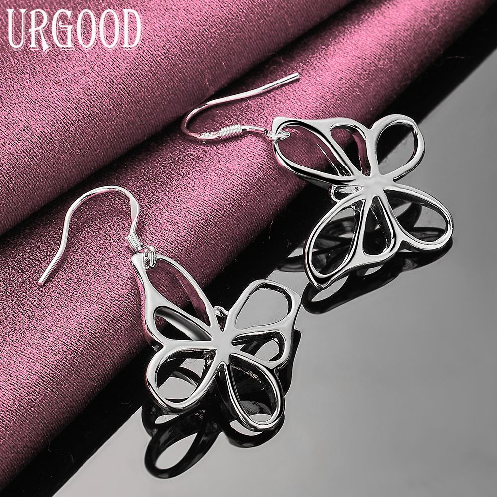 925 Sterling Silver Butterfly Pierced Earrings Wedding Jewelry