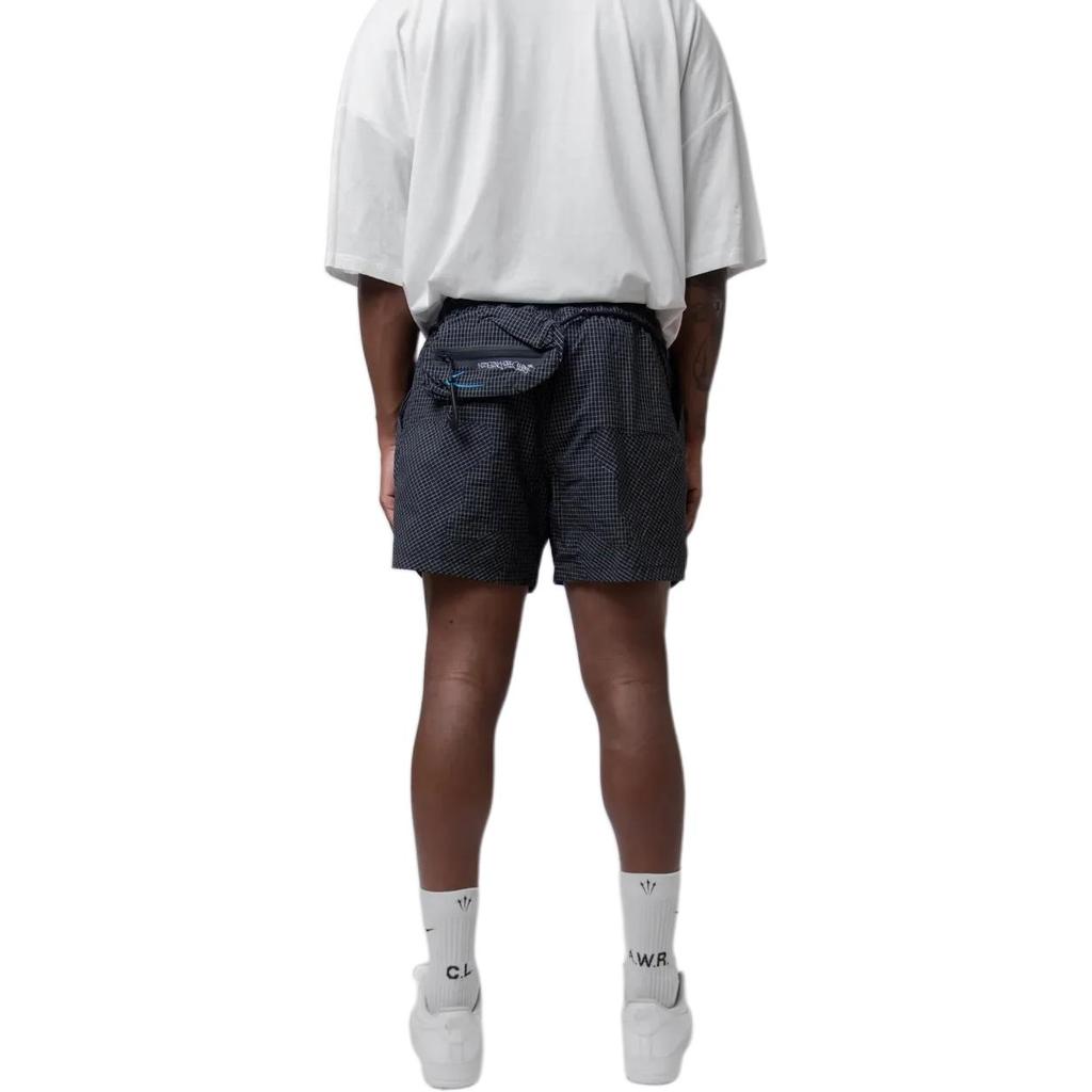 Nike X Off-White Metallic Embroidery Waterproof Drawstring Shorts Men Bottoms Black DN1703-010