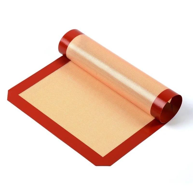 Kitchen Silicone Baking Mat Set Non-Stick Heat for Cookie Sheets Red Baking Tools for Bread Pizza