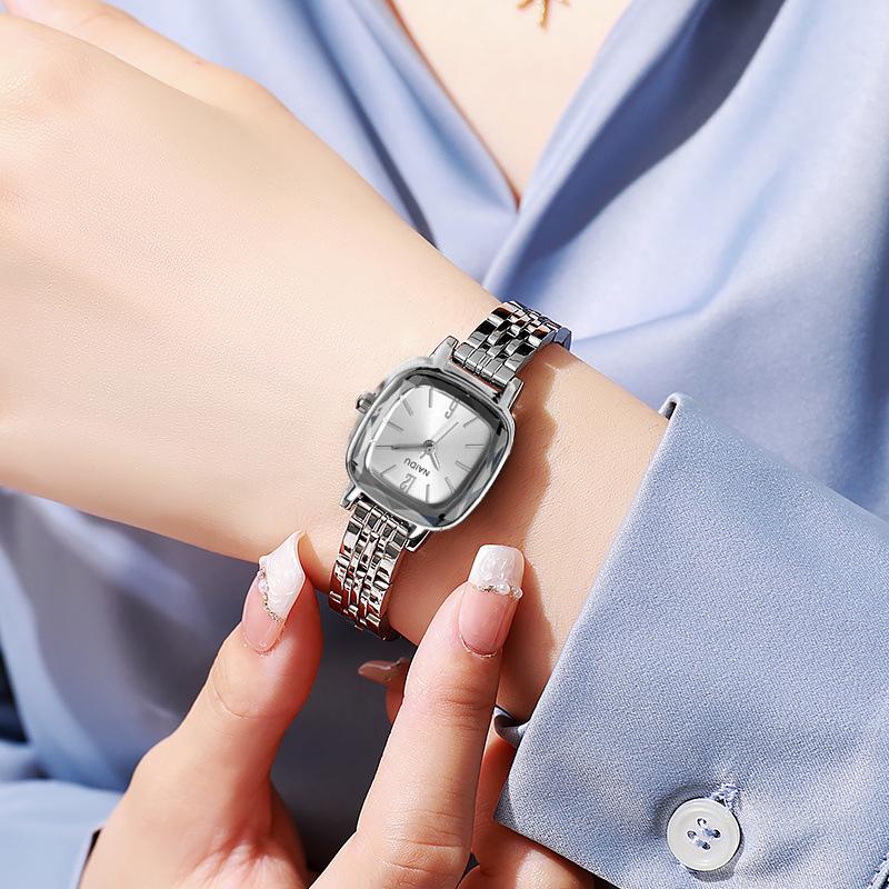 Women's Luxury Rhombus Square Dial Steel Band Wristwatch