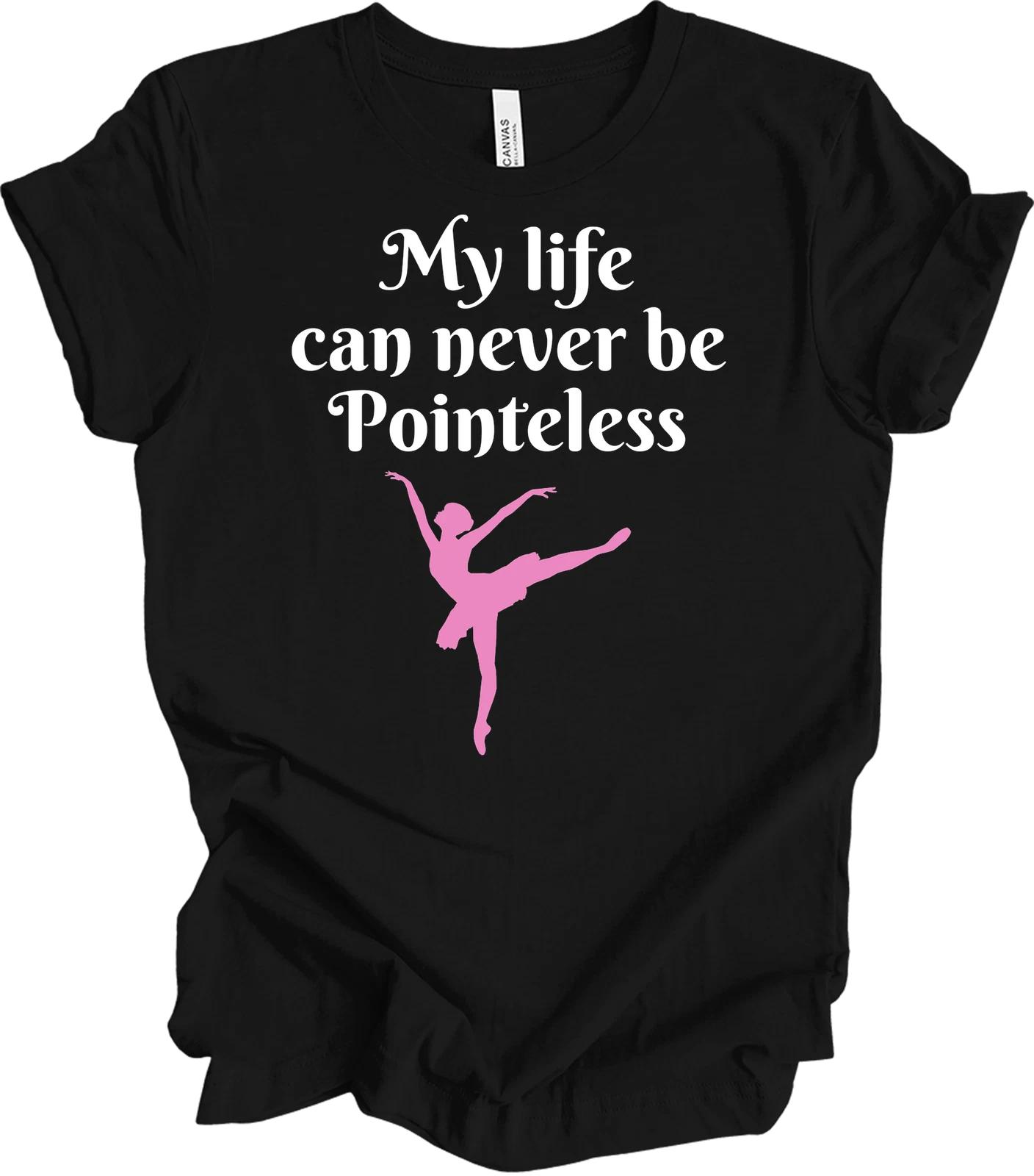 Ballet Dancer Silhouette Pink Ballerina Gift for Girls Women Dancing Trendy Tee XS