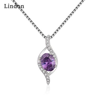 Lindon Damen-Halskette mit Anhänger, Kupferlegierung, Zirkon, modisches Geschenk