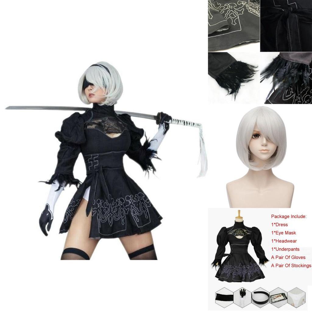 Elegant And Authentic Nier Automata 2b Yorha No.2 Cosplay Costume Full Set Outfit