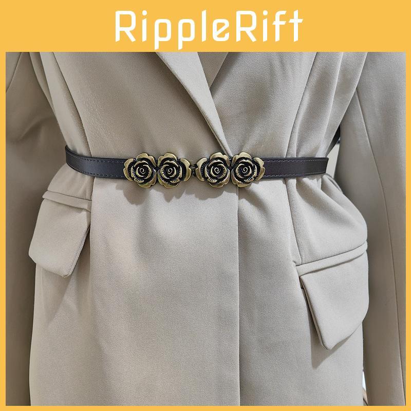 Flowers Shape Rose Buckle Women Leather Waist Belt For Everyday Fashion Wear