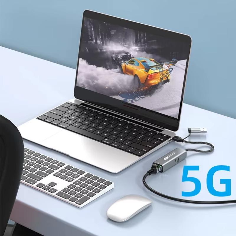 5Gbps USB 3.2 Type C Ethernet Adapter RJ45 Network Card for Windows 11 PC/Laptop USB-C RTL8157 Chip Converter Lan Internet Cable