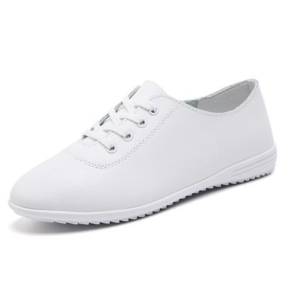 New Large Size Female Leather Shoes 100% Cowhide Thick Casual Women Sports Shoes Light Vulcanized Shoes Sneakers Woman Designer