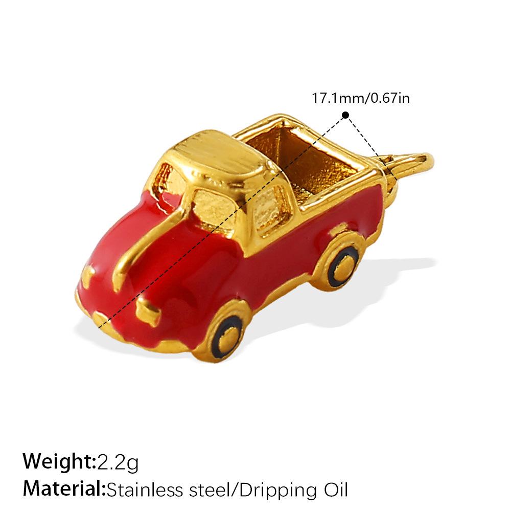 Creative Dripping Oil Colorful Three-Dimensional Diy Pendant Stainless Steel Gold-Plated Small Pendant Pendant Collection