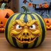 Halloween Pumpkin Figurine Resin Pumpkin Face Sculpture Spooky Pumpkin Halloween Decor for Home Office Desktop Decoration